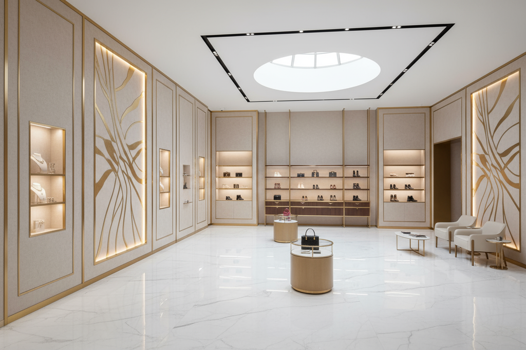 make less seater cocentrate to space for item showcase space and wall panelling