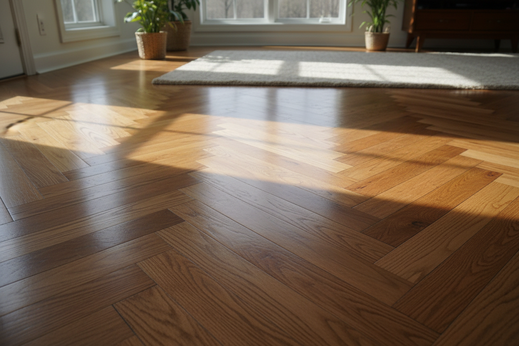 solid wooden floor design image